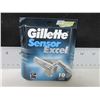 Image 1 : New Gillette Sensor Excel Razor Blade Cartridges / 10 ct