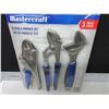 Image 1 : New Mastercraft 3 piece Pliers & Wrench Set / vise grip/channel locks/crescent wrench