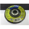 Image 2 : New Case of 10 ZircoMax high density 4 1/2" Flap Disks 80 grit 12,000rpm