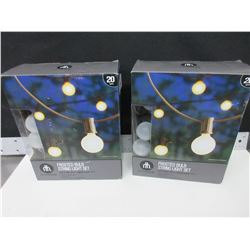 2 New 20 bulb Light Strand / 20ft long each / TESTED WORKING