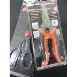 2 New Pairs of Scissors / Industrial stainless and Magic Shears cut almost