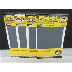 4 New packs of Gator Grit Waterproof Sandpaper 1500 grit 6 sheets per pack