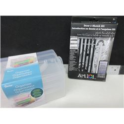New Art 101 Draw & Sketch set & 3 piece Organizer