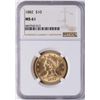 Image 1 : 1882 $10 Liberty Head Eagle Gold Coin NGC MS61