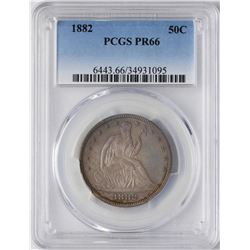 1882 Proof Seated Liberty Half Dollar Coin PCGS PR66