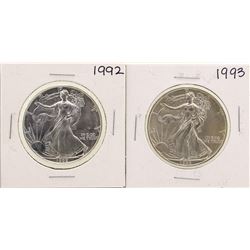 Lot of 1992-1993 $1 American Silver Eagle Coins