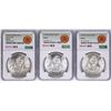 Image 1 : Lot of 1977Mo-1979Mo Mexico 100 Pesos Silver Coins NGC MS64