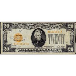 1928 $20 Gold Certificate Note