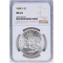 1888-S $1 Morgan Silver Dollar Coin NGC MS62