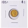 Image 1 : 1851 $1 Liberty Head Gold Dollar Coin