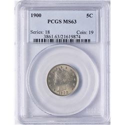 1900 Liberty Nickel Coin PCGS MS63
