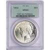 Image 1 : 1922 $1 Peace Silver Dollar Coin PCGS MS64