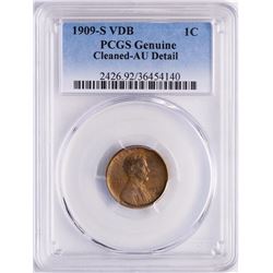 1909-S VDB Lincoln Wheat Cent Coin PCGS AU Detail