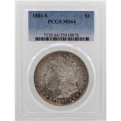 1881-S $1 Morgan Silver Dollar Coin PCGS MS64