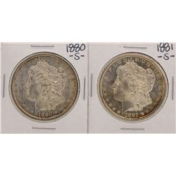 Lot of 1880-S & 1881-S $1 Morgan Silver Dollar Coins