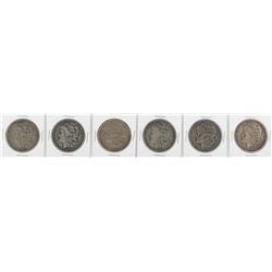 Lot of (6) Pre 1921 $1 Morgan Silver Dollar Coins