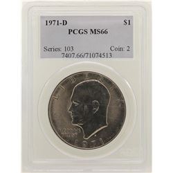 1971-D Eisenhower Dollar PCGS MS66