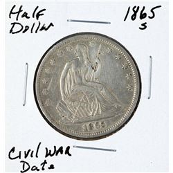 1865-S Seated Liberty Half Dollar Coin