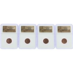 Lot of (4) 2009-D Birth & Childhood Lincoln Cent Coins PCGS MS66RD