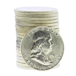 Roll of (20) Brilliant Uncirculated 1963-D Franklin Half Dollar Coins