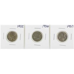 Lot of 1935-1937 Buffalo Nickel Coins