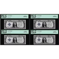 (4) Consecutive 1928A $1 Funnyback Silver Certificate Notes PCGS Gem New 65PPQ