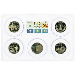 Set of 2000-S (5) Coin Proof State Quarter Coins PCGS PR69DCAM