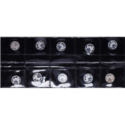 Lot of (10) Disney Mickey & Minnie Mouse Golfer 1/20 oz. .999 Fine Silver Coin R