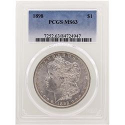 1898 $1 Morgan Silver Dollar Coin PCGS MS63