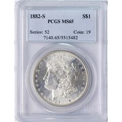 1882-S $1 Morgan Silver Dollar Coin PCGS MS65