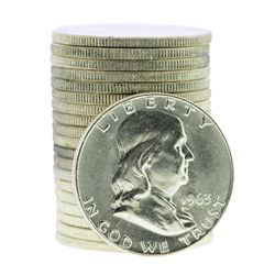 Roll of (20) Brilliant Uncirculated 1963-D Franklin Half Dollar Coins