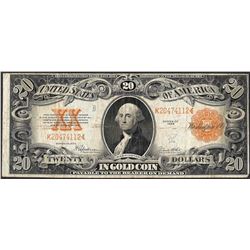 1922 $20 Gold Certificate Note