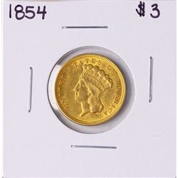 1854 $3 Indian Princess Head Gold Coin