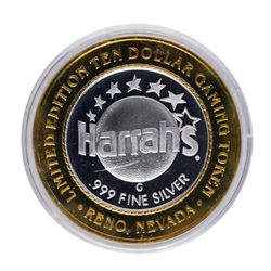 .999 Silver Harrah's Casino Reno, Nevada $10 Casino Limited Edition Gaming Token