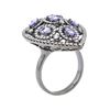 Image 4 : 14KT Black Rhodium 1.32 ctw Tanzanite and Diamond Ring