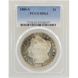 1880-S $1 Morgan Silver Dollar Coin PCGS MS63