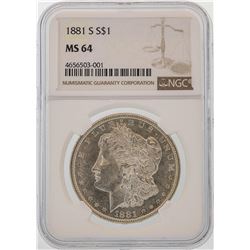 1881-S $1 Morgan Silver Dollar Coin NGC MS64