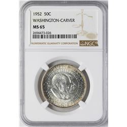 1952 Washington-Carver Commemorative Half Dollar Coin NGC MS65