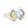 Image 1 : 14KT White and Yellow Gold 2.16 ctw Aquamarine and Diamond Ring