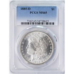 1885-O $1 Morgan Silver Dollar Coin PCGS MS65