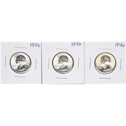 Lot of (3) 1946 Washington Quarter Coins