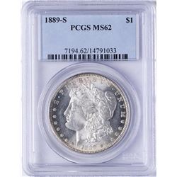 1889-S $1 Morgan Silver Dollar Coin PCGS MS62