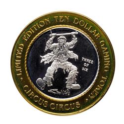 .999 Silver Circus Circus Hotel & Casino Reno, NV $10 Limited Edition Gaming Tok