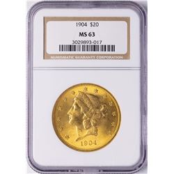 1904 $20 Liberty Head Double Eagle Gold Coin NGC MS63