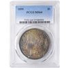 Image 1 : 1898 $1 Morgan Silver Dollar Coin PCGS MS64 Amazing Toning