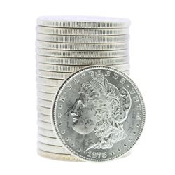 Roll of (20) Brilliant Uncirculated 1878-S $1 Morgan Silver Dollar Coins