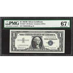 1957B $1 Silver Certificate STAR Note Fr.1621* PMG Superb Gem Uncirculated 67PPQ