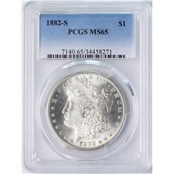 1882-S $1 Morgan Silver Dollar Coin PCGS MS65