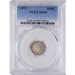 1872 Seated Liberty Half Dime Coin PCGS MS65