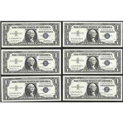 Lot of (6) 1957 $1 Silver Certificate Notes